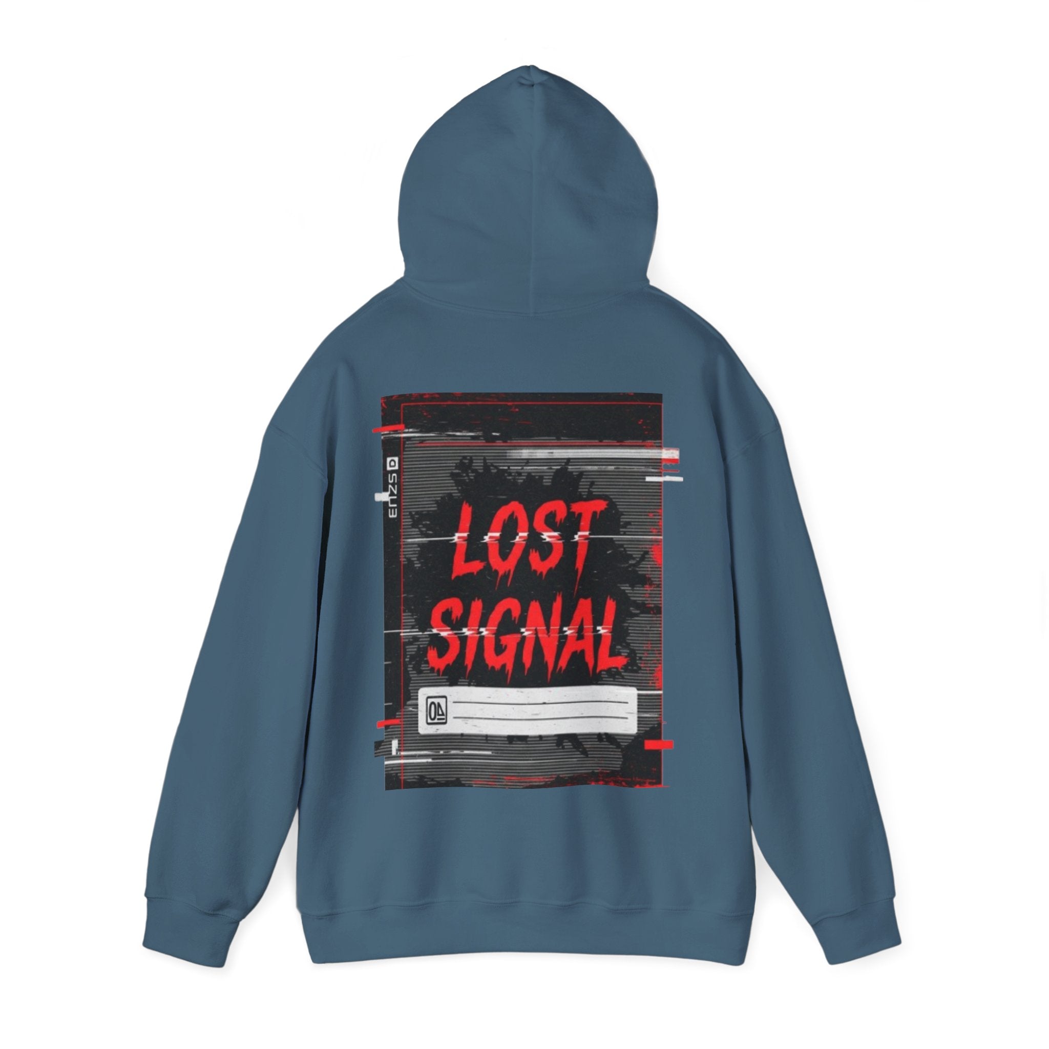 Lost Signal Hoodie - Retro Glitch Graphic Pullover