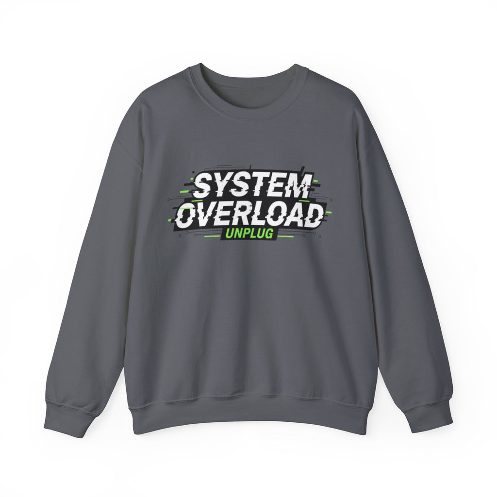 System Overload Crewneck Sweatshirt – "System Overload Unplug" Graphic Pullover