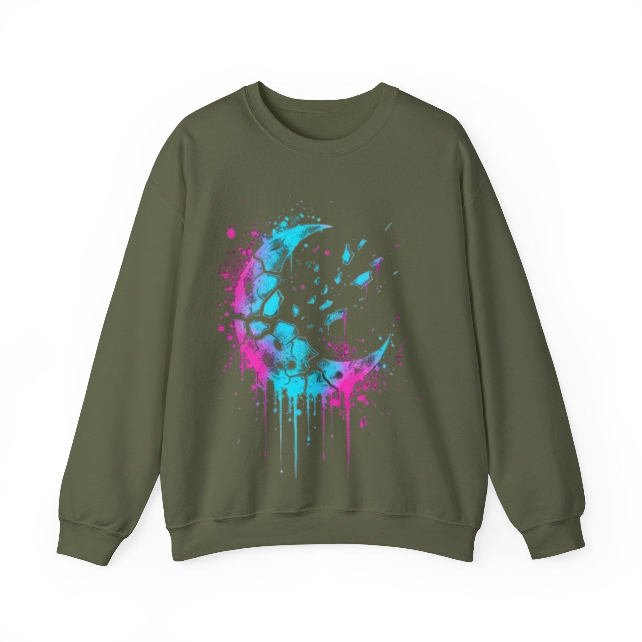 Galaxy Moon Splash Crewneck Sweatshirt