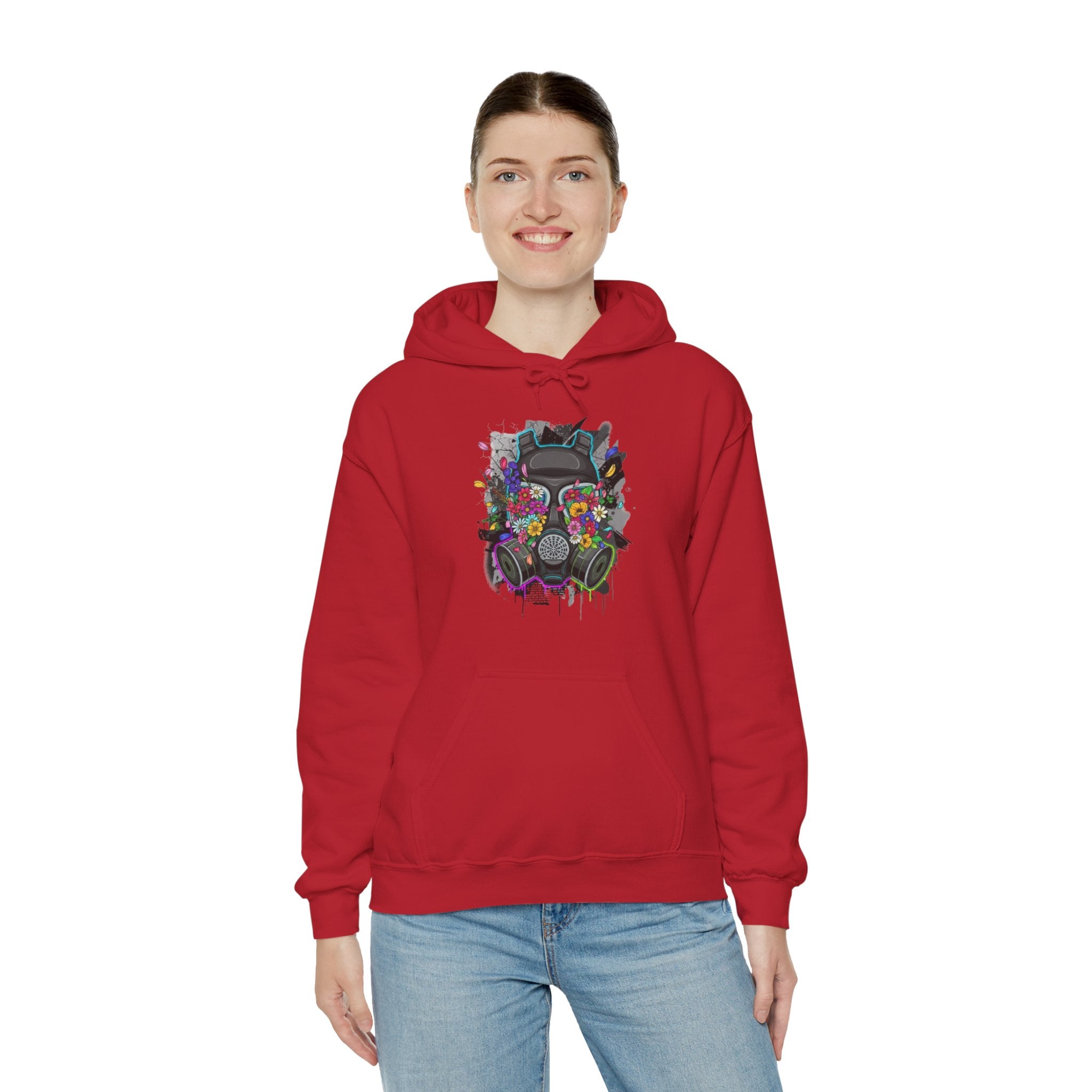 Gas Mask Floral Hoodie — Psychedelic Floral Gas Mask Graphic Sweatshirt