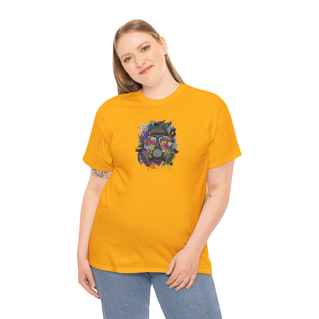 Streetwear Tee — Neon Skull Floral Graphic