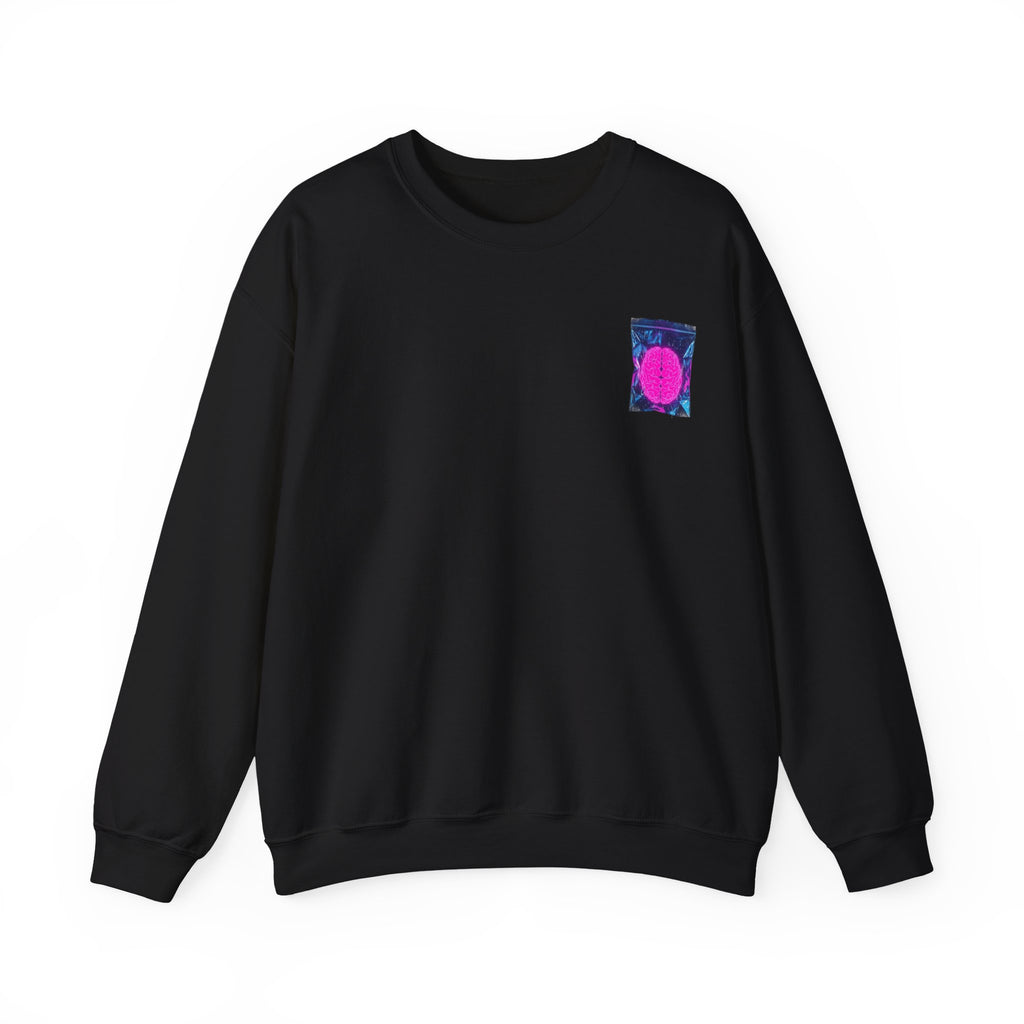 Crewneck Sweatshirt — Retro Pink Dot Pocket Graphic