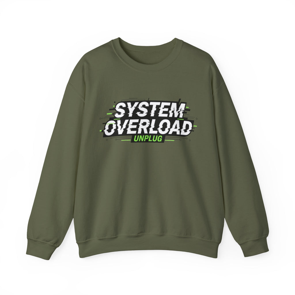 System Overload Crewneck Sweatshirt – "System Overload Unplug" Graphic Pullover