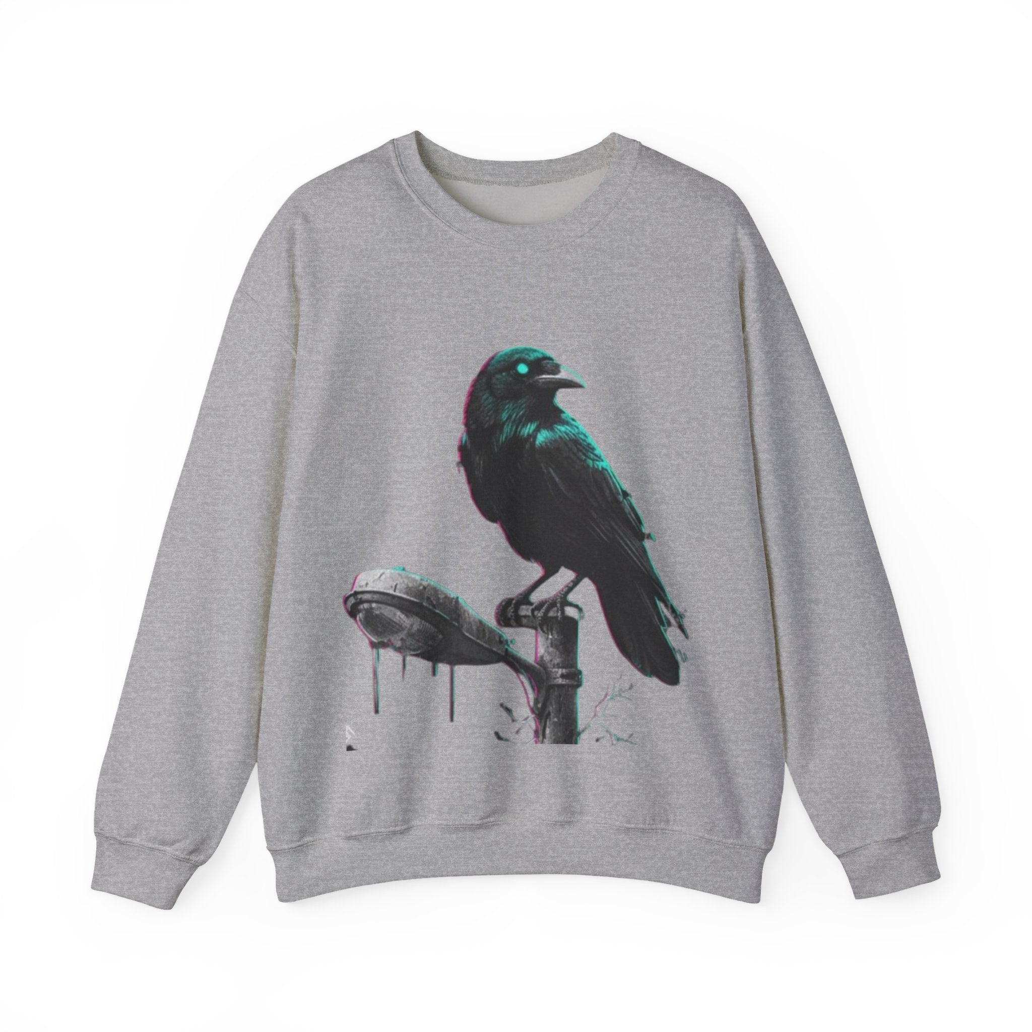 Raven Perch Crewneck Sweatshirt – Gothic Crow Graphic Pullover