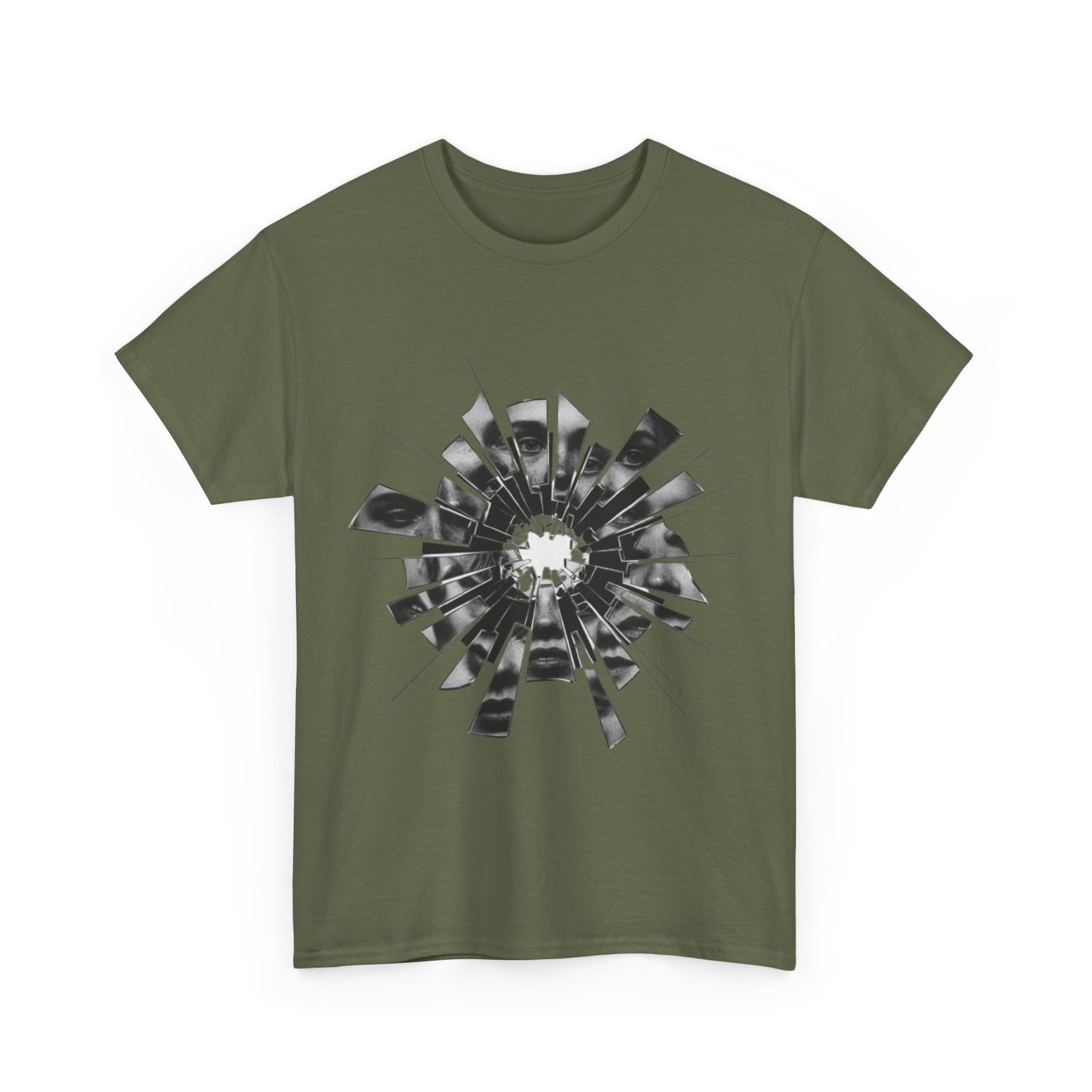 Broken Glass Bullet Hole T‑Shirt — Shattered Window Graphic Tee