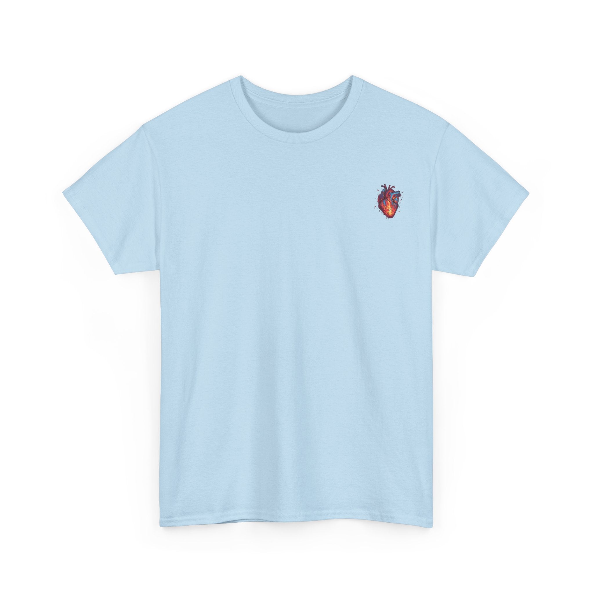 Fire Heart T-Shirt — Small Flaming Heart Graphic Tee