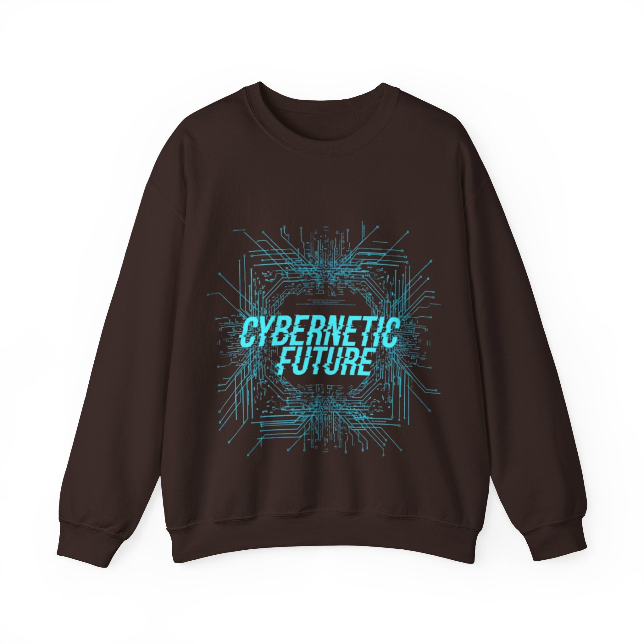 Cybernetic Future Crewneck Sweatshirt – Futuristic Tech Graphic Pullover