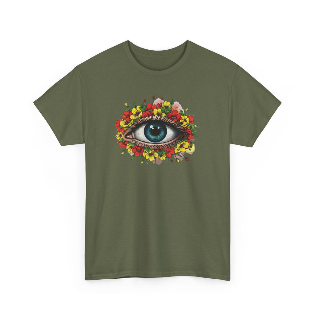 Mystic Floral Eye T-Shirt — Botanical All-Seeing Eye Graphic Tee