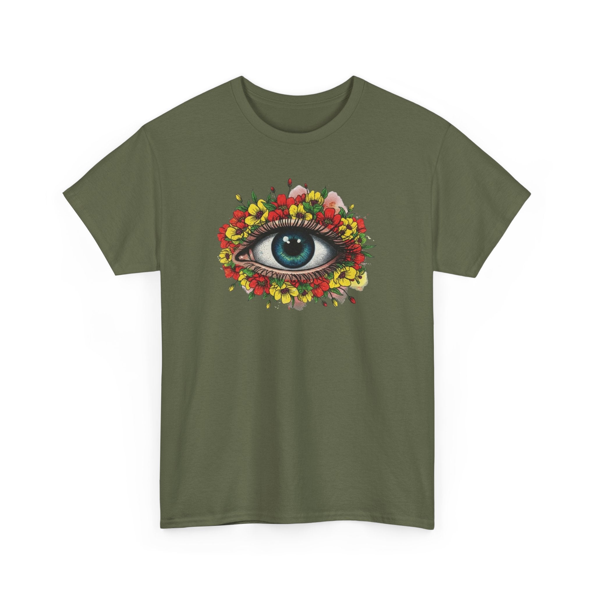Mystic Floral Eye T-Shirt — Botanical All-Seeing Eye Graphic Tee