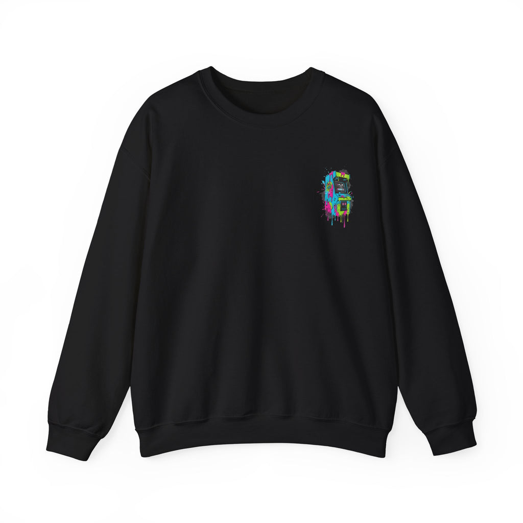 Crewneck Sweatshirt — Colorful Dripping Skull Graphic