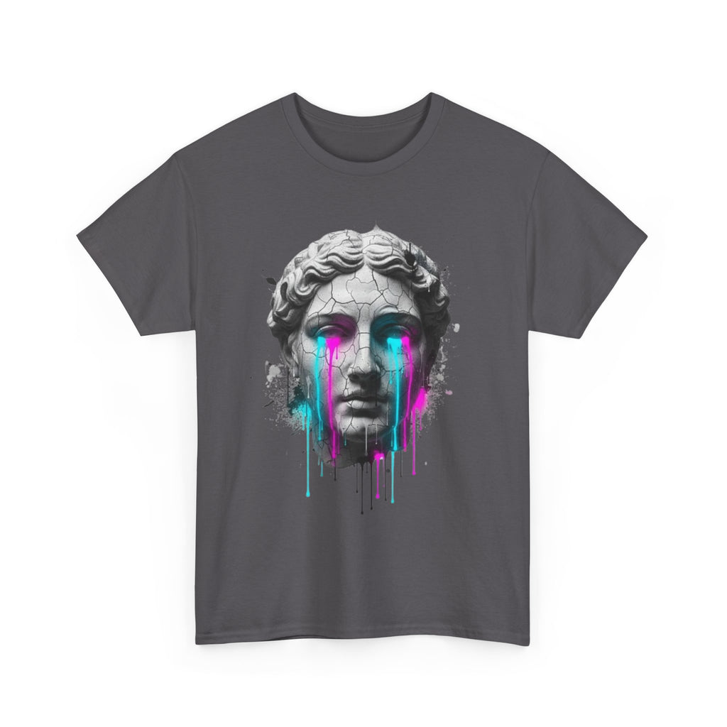 Statue Head Tee — Neon Drip Vaporwave Greek Bust T-Shirt