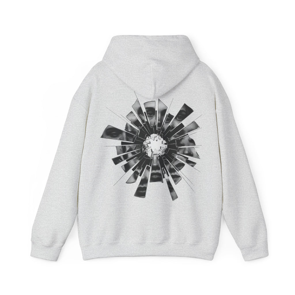 Hoodie — Monochrome Geometric Starburst Back Print