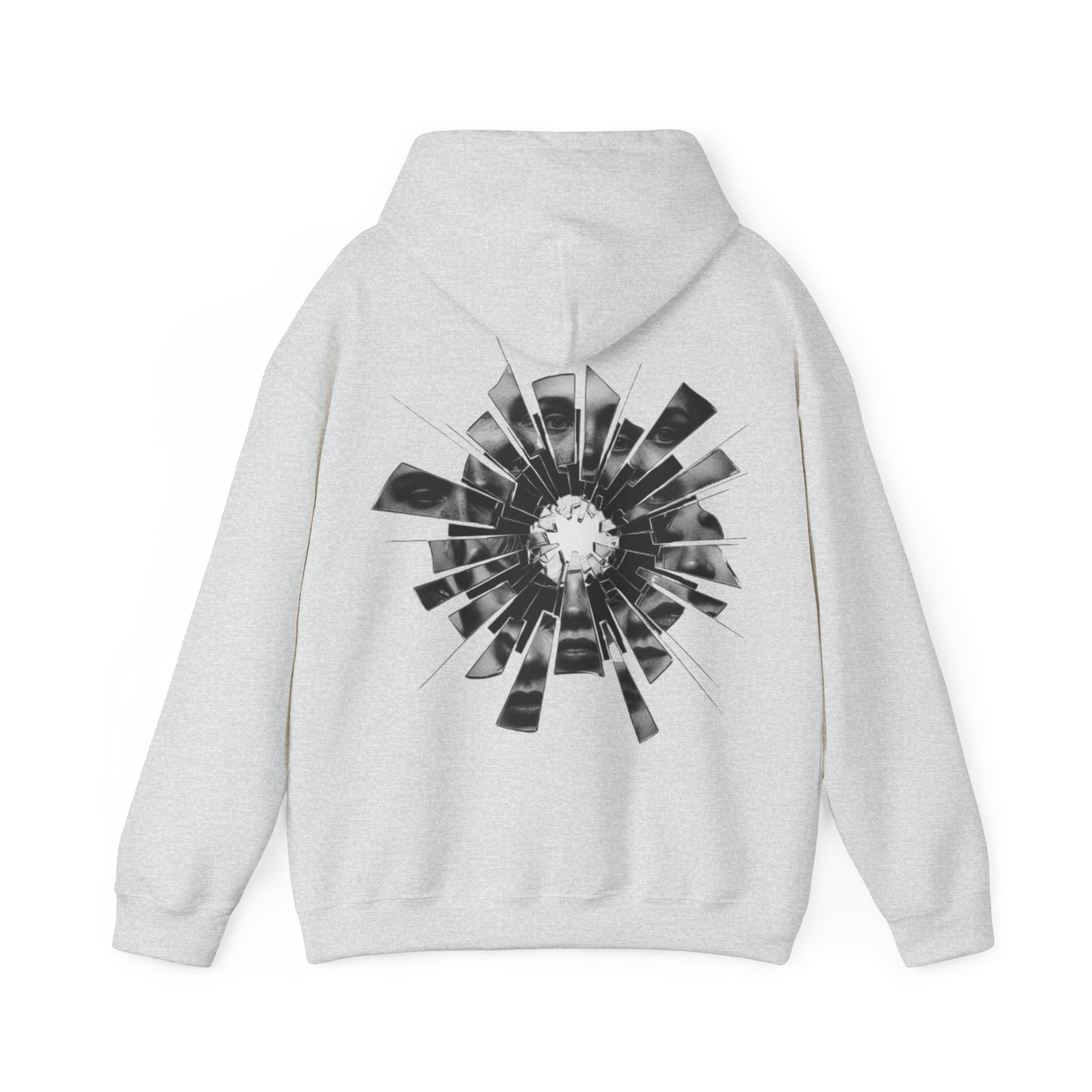 Hoodie — Monochrome Geometric Starburst Back Print