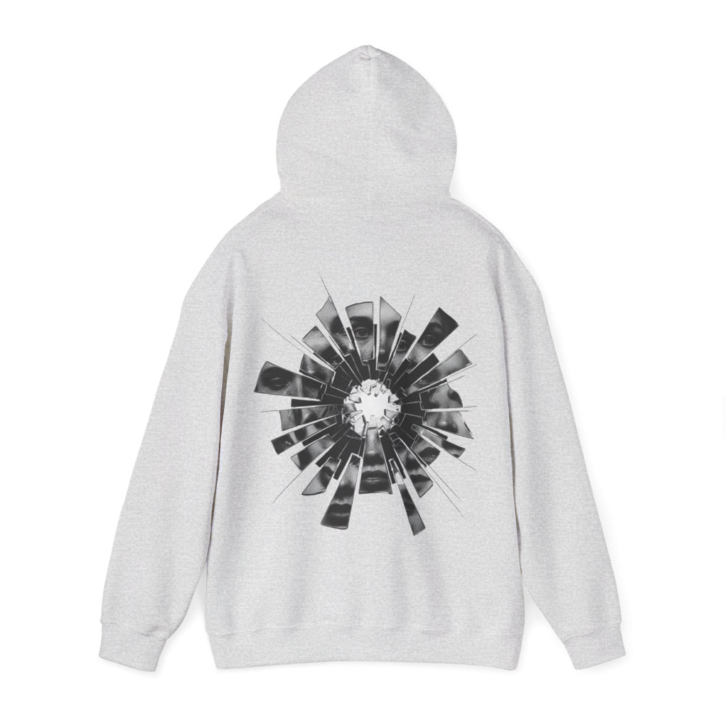 Hoodie — Monochrome Geometric Starburst Back Print