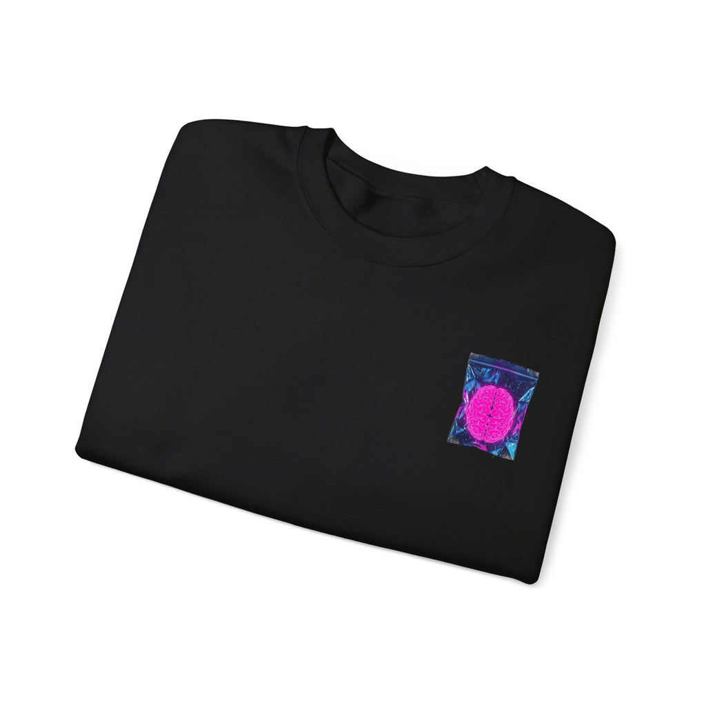 Crewneck Sweatshirt — Retro Pink Dot Pocket Graphic