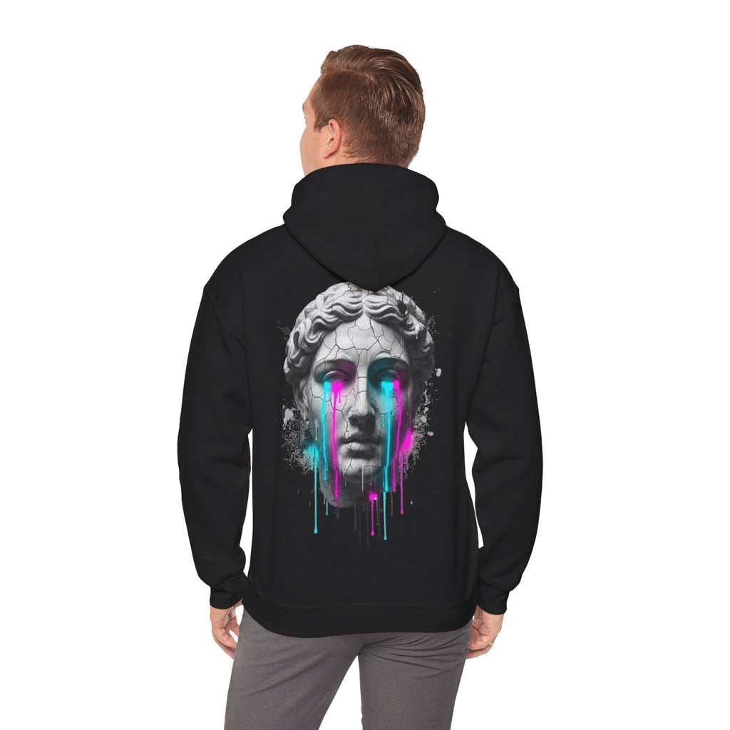 Statue Head Hoodie — Neon Drip Greek Bust Sweatshirt