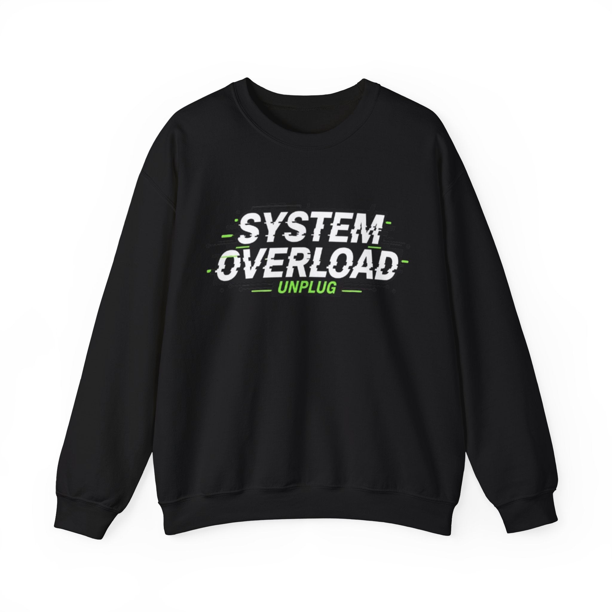 System Overload Crewneck Sweatshirt – "System Overload Unplug" Graphic Pullover