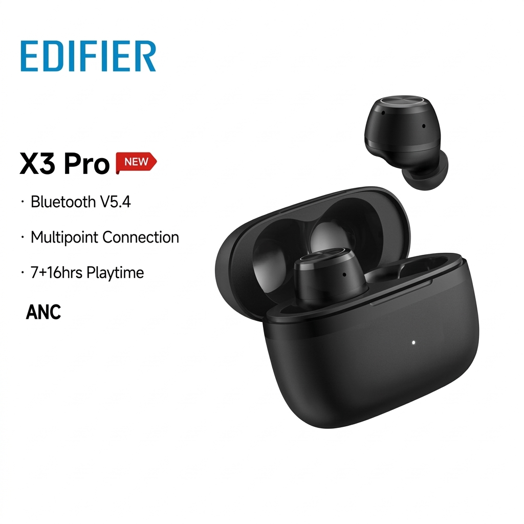 Edifier X3 Pro EarBuds ANC  Bluetooth 5.4, Multipoint Connection, IP54 Waterproof