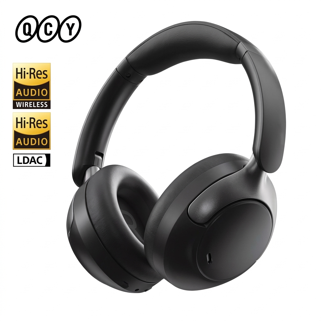 QCY H3 Pro ANC Wireless Headphones ,LDAC – 50dB Noise Cancelling, Hi-Res Spatial Audio