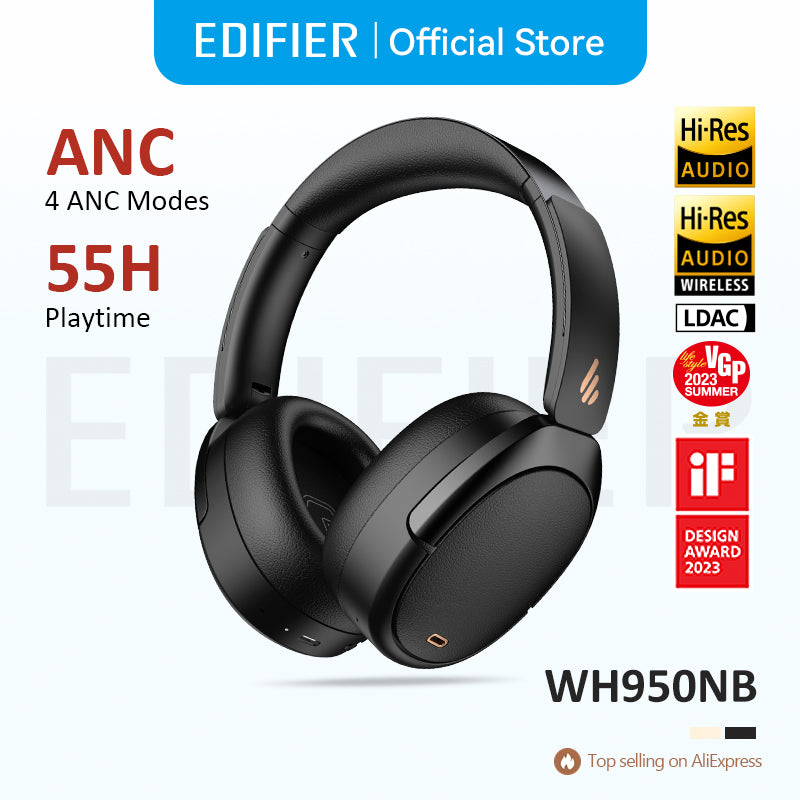 Edifier WH950NB ANC Wireless Headphones ,80H Battery , 4-Mic Clear Calls