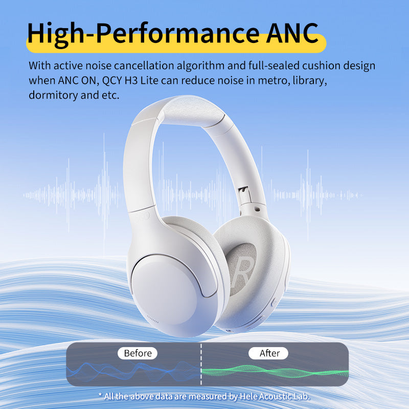 QCY H3 Lite ANC –  40mm Driver HiFi Over-Ear Wireless Headphone