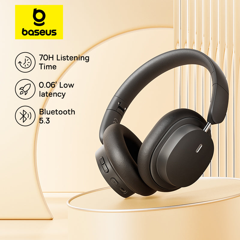 Baseus Bowie D05 Headphones – 3D Spatial Audio, 70H Battery,Dual Device Connection