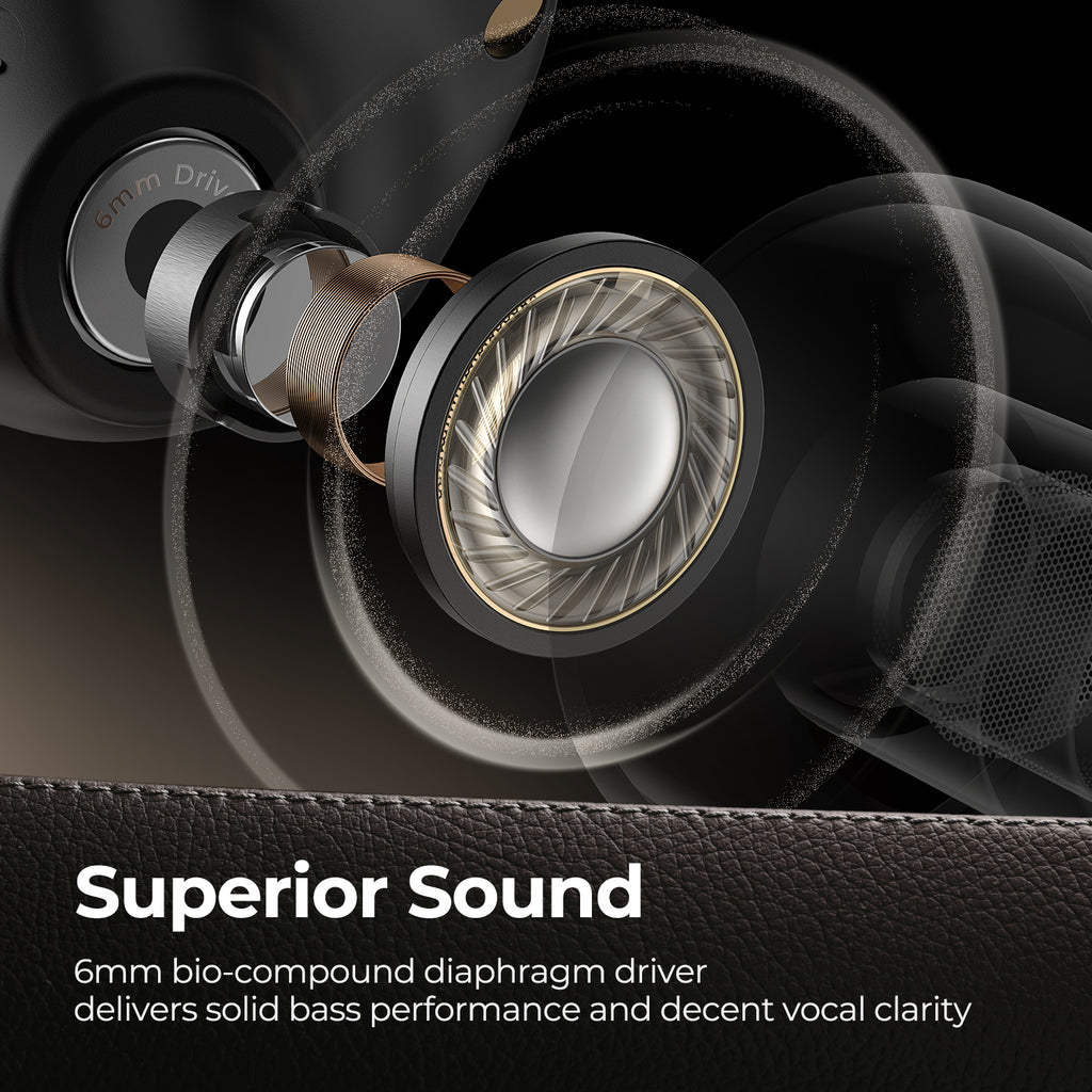 SoundPEATS ANC Wireless Earbuds , 30H Playtime, Smart Touch Control, Waterproof